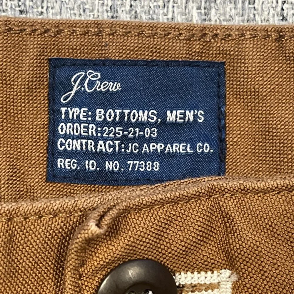 J.Crew Mens 29 Camp Utility Shorts  Burnt Orange Brown Cotton Linen AY197
